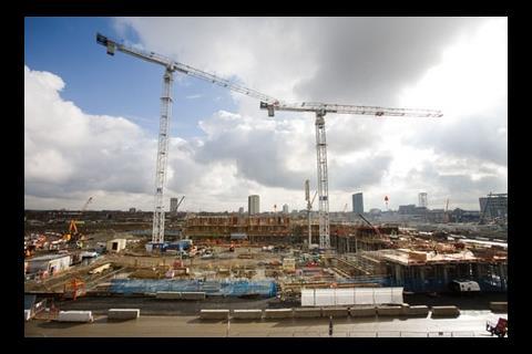 London 2012 Olympic Village during construction March 2009
